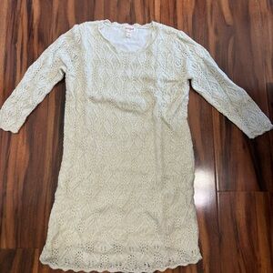 Cat & Jack Girls cream knit sweater dress